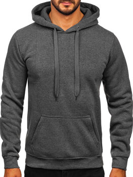 Bolf Herren Kapuzenpullover mit Kängurutsche Schwarzgrau  MB001