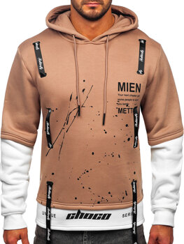 Bolf Herren Kapuzenpullover mit Motiv Beige  LJ0586A