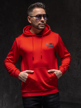 Bolf Herren Kapuzenpullover mit Motiv Rot HY971A1