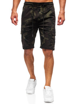 Bolf Herren Kurze Hose Cargoshorts Camo Dunkalgrün A-296