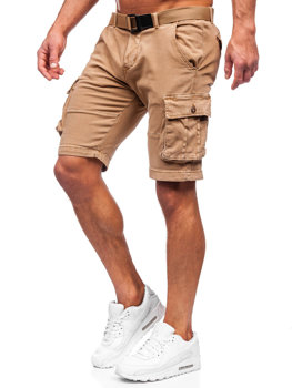 Bolf Herren Kurze Hose Cargoshorts mit Gürtel Camel MP0109K