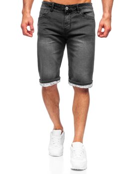 Bolf Herren Kurze Hose Jeans Shorts Schwarz  K15004-2