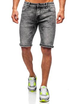 Bolf Herren Kurze Hose Jeans Shorts Schwarz  KG3753