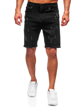 Bolf Herren Kurze Hose Jeanshose Jeansshorts Schwarz  0621