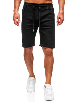 Bolf Herren Kurze Hose Jeanshose Jeansshorts Schwarz  8109