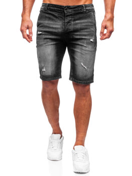 Bolf Herren Kurze Jeanshose Schwarz  MP0042N