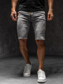 Bolf Herren Kurze Jeanshose Shorts Grau  TF181A1