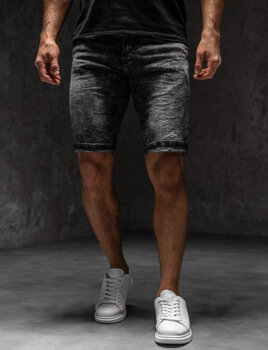 Bolf Herren Kurze Jeanshose Shorts Schwarz  TF188A1