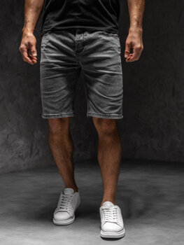 Bolf Herren Kurze Jeanshose Shorts Schwarzgrau  MP0274A1