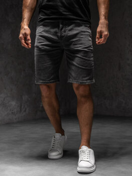 Bolf Herren Kurze Jeanshose Shorts Schwarzgrau  MP0274GSA1