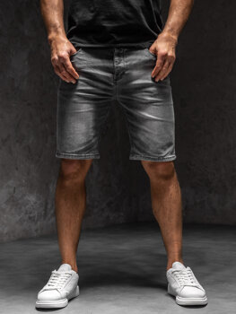 Bolf Herren Kurze Jeanshose Shorts Schwarzgrau  MP0277GCA1