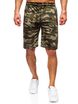 Bolf Herren Kurze Sporthose Camo Grün  JX865