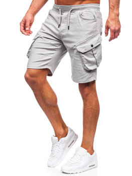 Bolf Herren Kurze Stoffhose Cargoshorts Grau  384K