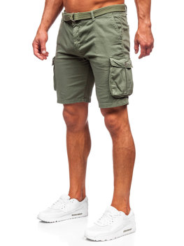 Bolf Herren Kurze Stoffhose mit Gürtel Cargoshorts Khaki  010