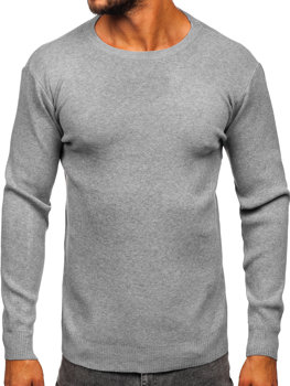 Bolf Herren Pullover Basic Grau  S8506