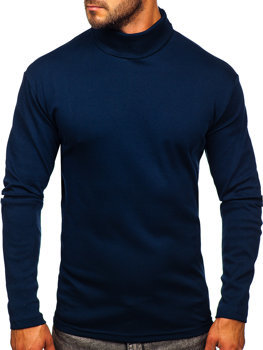 Bolf Herren Rollkragenpullover Basic Dunkelblau  145347