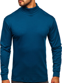 Bolf Herren Rollkragenpullover Basic Meerblau  145347-1