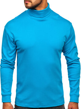 Bolf Herren Rollkragenpullover Basic Türkis  145347-1