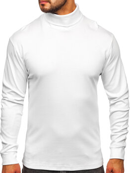 Bolf Herren Rollkragenpullover Basic Weiß 145347-1