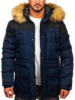 Bolf Herren Skijacke Winterjacke Sportjacke Dunkelblau  6400