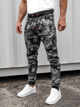 Bolf Herren Sporthose Camo-Schwarzgrau  KZ15A