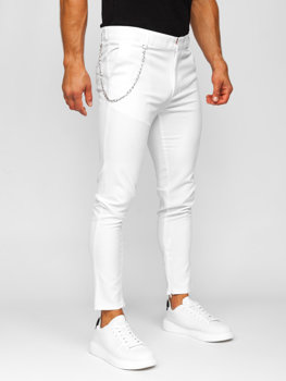 Bolf Herren Stoffhose Chinos Weiß  0059