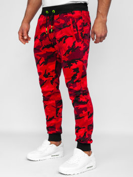 Bolf Herren Sweathose Sporthose Camo-Rot  KZ15B