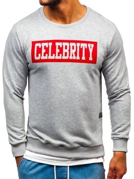 Bolf Herren Sweatshirt mit Motiv Grau  11115