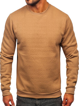 Bolf Herren Sweatshirt mit Motiv ohne Kapuze Beige  LJ0599