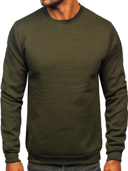 Bolf Herren Sweatshirt mit Motiv ohne Kapuze Khaki  LJ0599