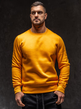 Bolf Herren Sweatshirt ohne Kapuze Hell Orange  2001A1