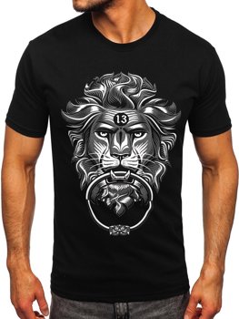 Bolf Herren T-Shirt mit Motiv Schwarz  0202