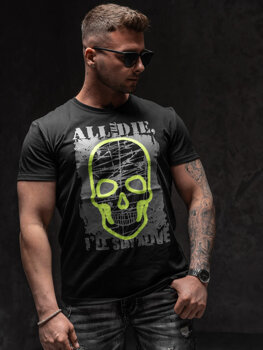 Bolf Herren T-Shirt mit Motiv Schwarz Y70007