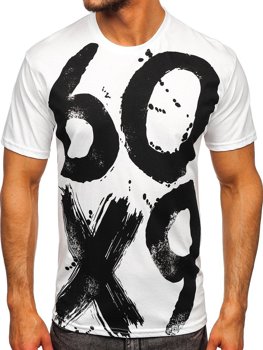 Bolf Herren T-Shirt mit Motiv Weiß  0303