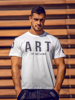 Bolf Herren T-Shirt mit Motiv Weiß  1180A