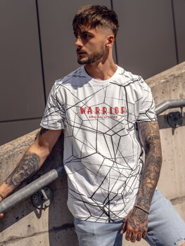 Bolf Herren T-Shirt mit Motiv Weiß  SS10935A