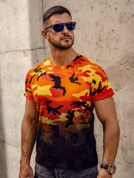 Bolf Herren T-Shirt mit Print Camo Orange  S808A1