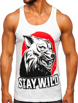 Bolf Herren Tank Top mit Motiv Weiß  143029