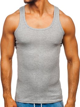 Bolf Herren Tank Top ohne  Motiv Grau  NB002