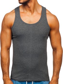 Bolf Herren Tank Top ohne  Motiv Schwarzgrau  NB002