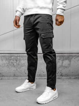 Bolf Herren Textilhose Joggers Cargohose Schwarz  S201A