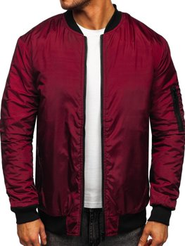 Bolf Herren Übergangsjacke Bomberjacke Weinrot  AK95