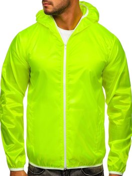 Bolf Herren Übergangsjacke Windjacke mit Kapuze Gelb-Neon  5060