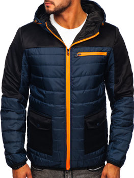 Bolf Herren Überganssjacke Steppjacke Dunkelblau  M10006