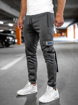 Bolf Herren Warme Hose Cargohose Jogger Pants Schwarzgrau  HW2206