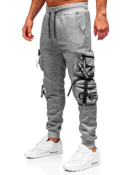 Bolf Herren Warme Sporthose Joggers Cargohose Grau HSS350