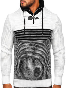 Bolf Herren Warmer Pullover mit Stehkragen Schwarz-Weiß  2026