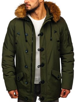 Bolf Herren Wintarjacke Parka Grün  1888