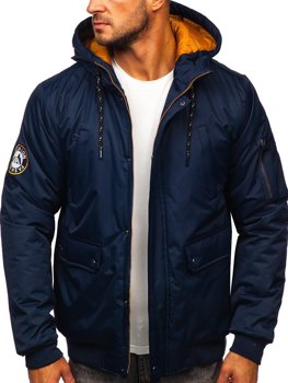 Bolf Herren Winterjacke Dunkelblau  HY821