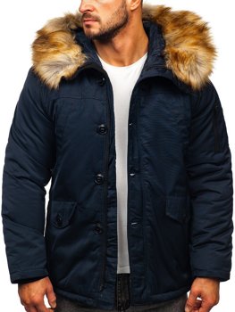 Bolf Herren Winterjacke Parka Dunkelblau  JK355